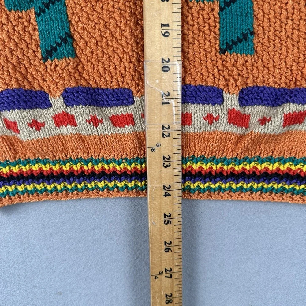 Vintage Alfonso Pozo Sweater Men's Large‎ Southwestern Cactus Teepee Novelty